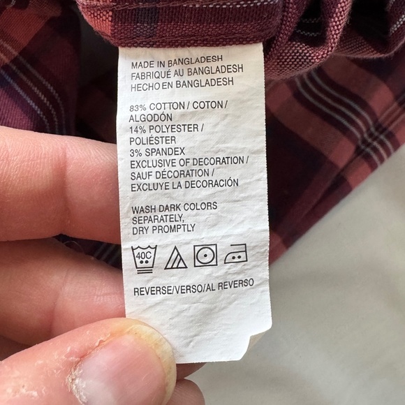IZOD Saltwater Men's Long Sleeve Plaid Casual Button Up Shirt Red/Wine X-Large - Picture 8 of 14